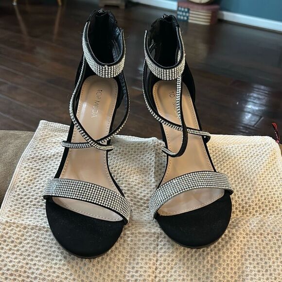 TOP Moda Dressy/Formal Sandals High Heel Ankle Strap Open Toe Sandals. Size 8.5. - Picture 2 of 8